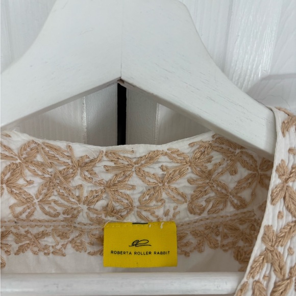 Roberta Roller Rabbit Embellished White and Cream Blouse - Picture 4 of 6